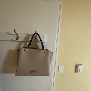 Aldo Taupe Tote Bag with Black Handles